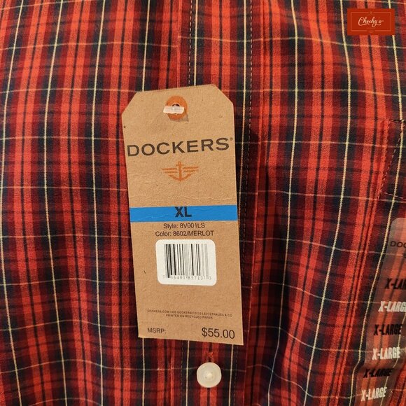 NEW Dockers Long Sleeve Red & Various Colors Shirt Sz XL(ID35) - Picture 6 of 6